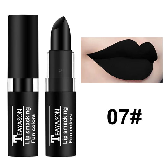 Matte Lipstick Long Lasting Waterproof Black White Lip Gloss Velvet Lip Tint Christmas Halloween Make up Wholesale