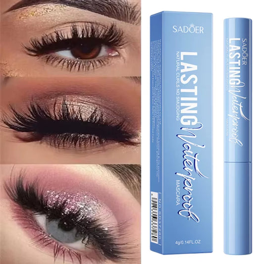 5D Waterproof Mascara Lengthening Eyelashes Women'S Make-Up Waterproof Mascara Black Silk Fibre Mascara Korean Cosmetics New
