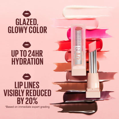 Lifter Glaze Oil Balm with Hyaluronic Acid and Hydrating Oil Blend, Lip Balm with 24Hrs of Smooth, Buildable Color, Moisturizing Shine, Maybelline