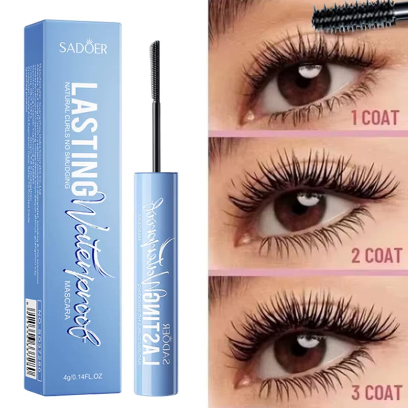 5D Waterproof Mascara Lengthening Eyelashes Women'S Make-Up Waterproof Mascara Black Silk Fibre Mascara Korean Cosmetics New