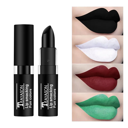 Matte Lipstick Long Lasting Waterproof Black White Lip Gloss Velvet Lip Tint Christmas Halloween Make up Wholesale