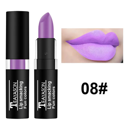 Matte Lipstick Long Lasting Waterproof Black White Lip Gloss Velvet Lip Tint Christmas Halloween Make up Wholesale