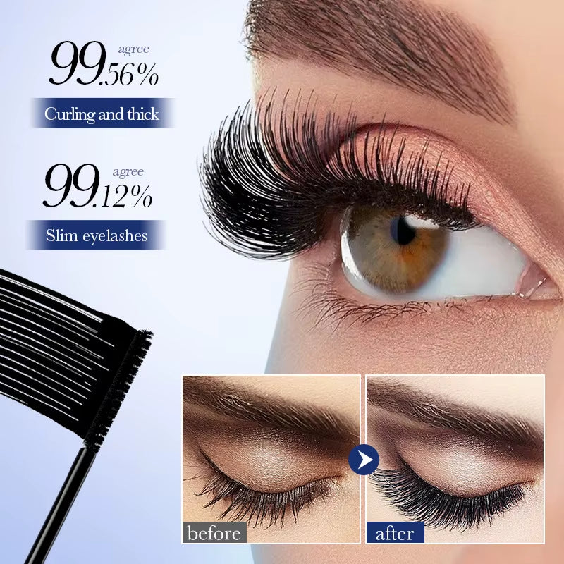 5D Waterproof Mascara Lengthening Eyelashes Women'S Make-Up Waterproof Mascara Black Silk Fibre Mascara Korean Cosmetics New