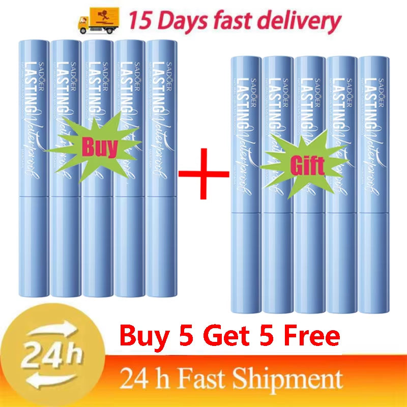 5D Waterproof Mascara Lengthening Eyelashes Women'S Make-Up Waterproof Mascara Black Silk Fibre Mascara Korean Cosmetics New