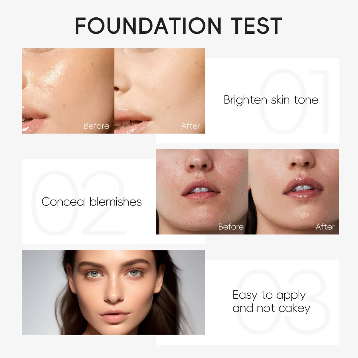 Liquid Foundation Multiple Shades Hydrating Natural Finish Creamy Full Coverage Makeup Base Long Lasting Wear 30Ml