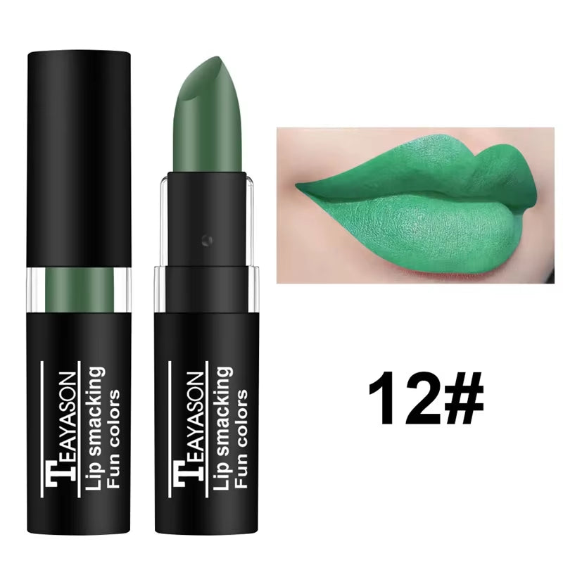 Matte Lipstick Long Lasting Waterproof Black White Lip Gloss Velvet Lip Tint Christmas Halloween Make up Wholesale
