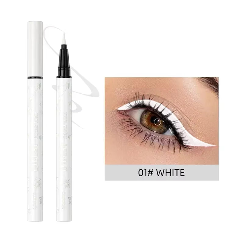 1Pc Quickily Drying Colorful Eyeliners Pencil Eyes Cosmetics Matte Liquid Eyeliners Waterproof Lasting White Sweatproof Make Up