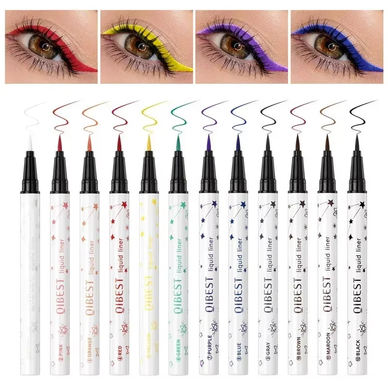 1Pc Quickily Drying Colorful Eyeliners Pencil Eyes Cosmetics Matte Liquid Eyeliners Waterproof Lasting White Sweatproof Make Up