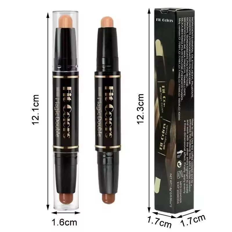 Double Head Highlight Pen Face Make up Liquid Waterproof Contouring Foundation Contour Makeup Concealer Stick Pencil Cosmetics