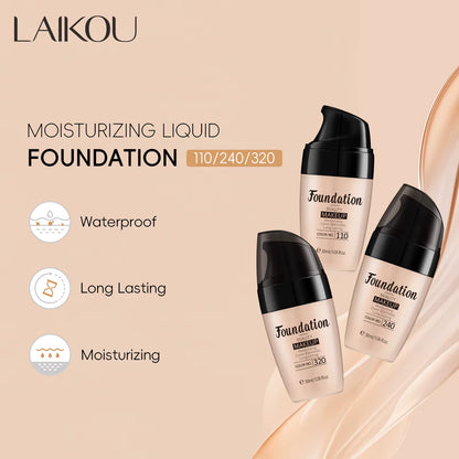Liquid Foundation Multiple Shades Hydrating Natural Finish Creamy Full Coverage Makeup Base Long Lasting Wear 30Ml