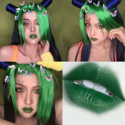 Matte Lipstick Long Lasting Waterproof Black White Lip Gloss Velvet Lip Tint Christmas Halloween Make up Wholesale