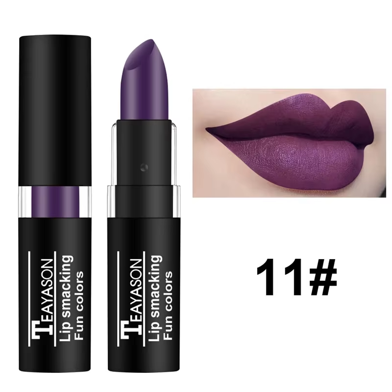 Matte Lipstick Long Lasting Waterproof Black White Lip Gloss Velvet Lip Tint Christmas Halloween Make up Wholesale