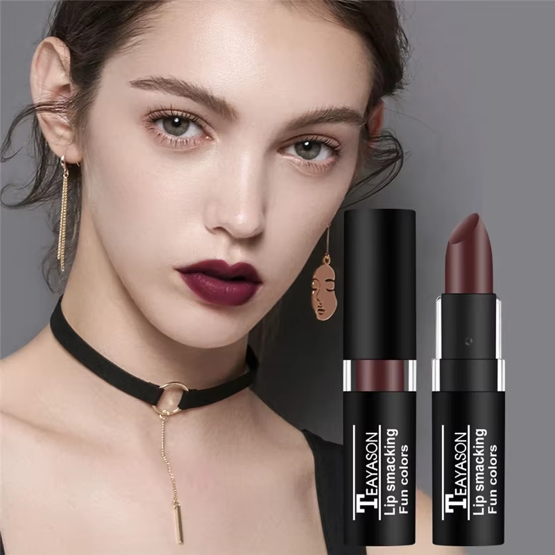 Matte Lipstick Long Lasting Waterproof Black White Lip Gloss Velvet Lip Tint Christmas Halloween Make up Wholesale