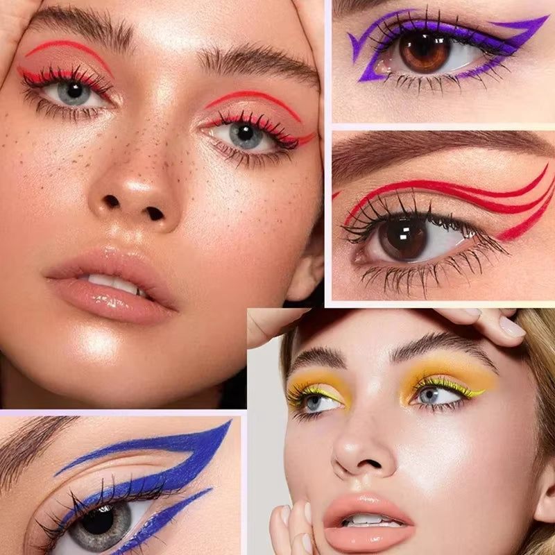 1Pc Quickily Drying Colorful Eyeliners Pencil Eyes Cosmetics Matte Liquid Eyeliners Waterproof Lasting White Sweatproof Make Up