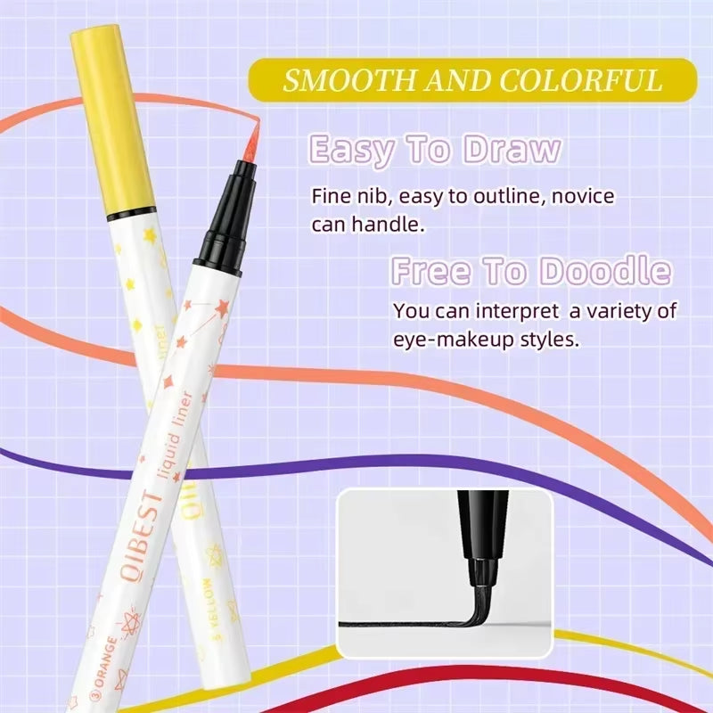 1Pc Quickily Drying Colorful Eyeliners Pencil Eyes Cosmetics Matte Liquid Eyeliners Waterproof Lasting White Sweatproof Make Up