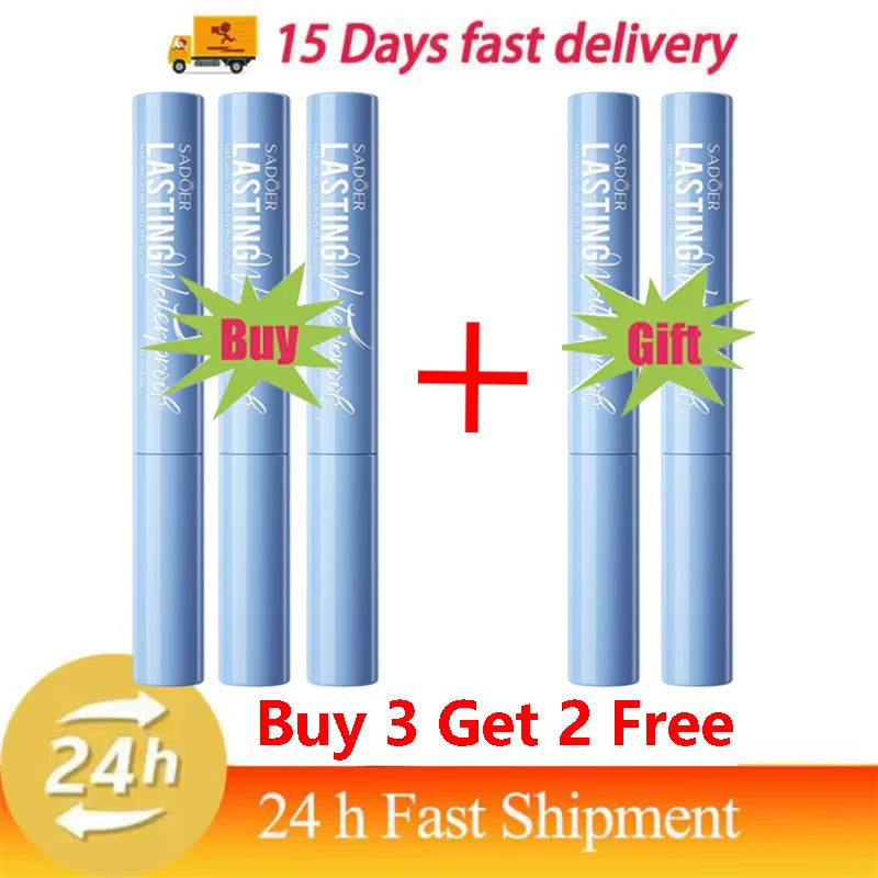 5D Waterproof Mascara Lengthening Eyelashes Women'S Make-Up Waterproof Mascara Black Silk Fibre Mascara Korean Cosmetics New